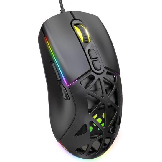 Mouse Gamer Com Fio Fortrek Striker Preto
