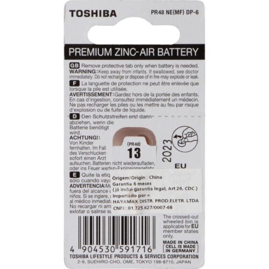 Pilha Auditiva PR48 13 (C/6 Pilhas) Toshiba