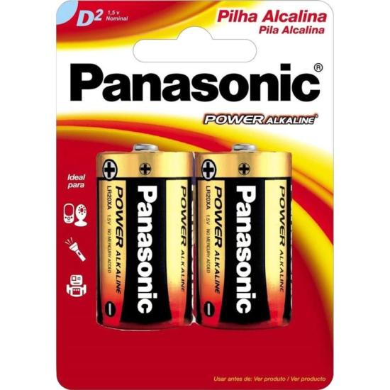 Pilha Alcalina 1,5V D (C/2 Pilhas) Panaso...