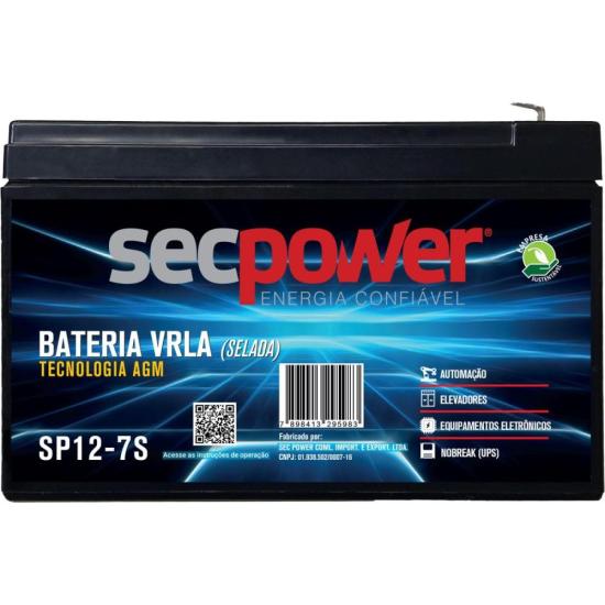 Bateria Selada 12V 7Ah SP12-7S SecPower