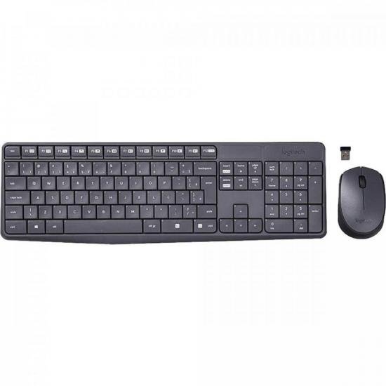 Kit Teclado e Mouse sem Fio MK235 Preto L...