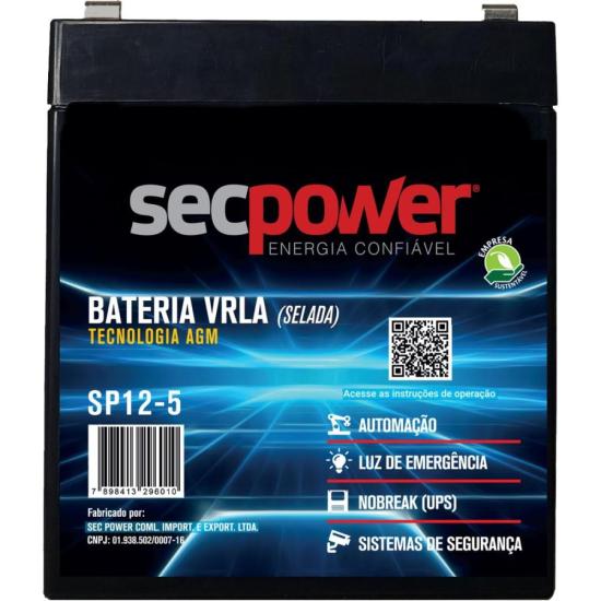 Bateria Selada 12V 5Ah SP12-5 SecPower