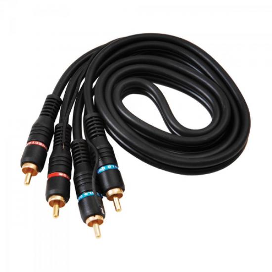 Cabo 2RCA2 Com Terra 5m Preto Genérico