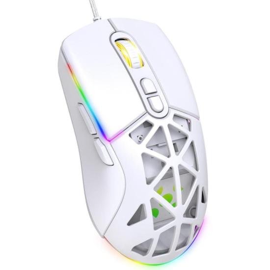 Mouse Gamer Com Fio Fortrek Striker Branco