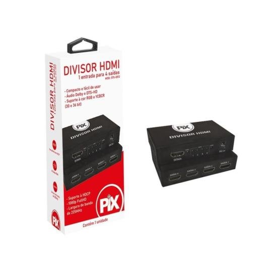 Divisor HDMI 1.3 1 Entrada X 4 Saídas Chi...