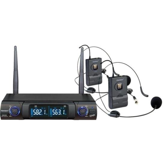Microfone Sem Fio Headset Duplo Karsect K...