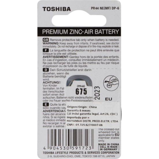 Pilha Auditiva PR44 675 (C/6 Pilhas) Toshiba