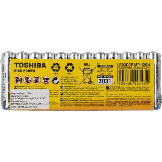 Pilha Alcalina AAA 1,5V LR03GCP (C/12 Pil...