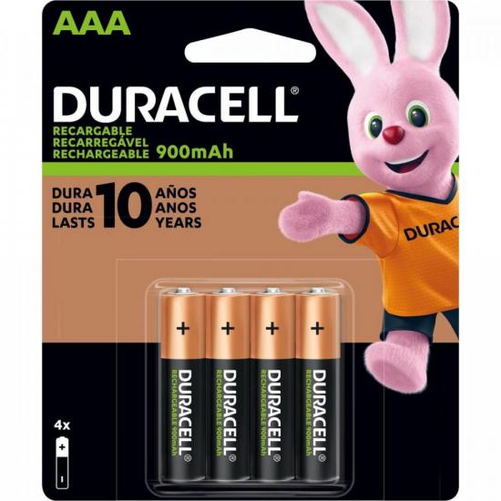 Pilha Recarregável AAA 900mAh (C/4 pilhas...